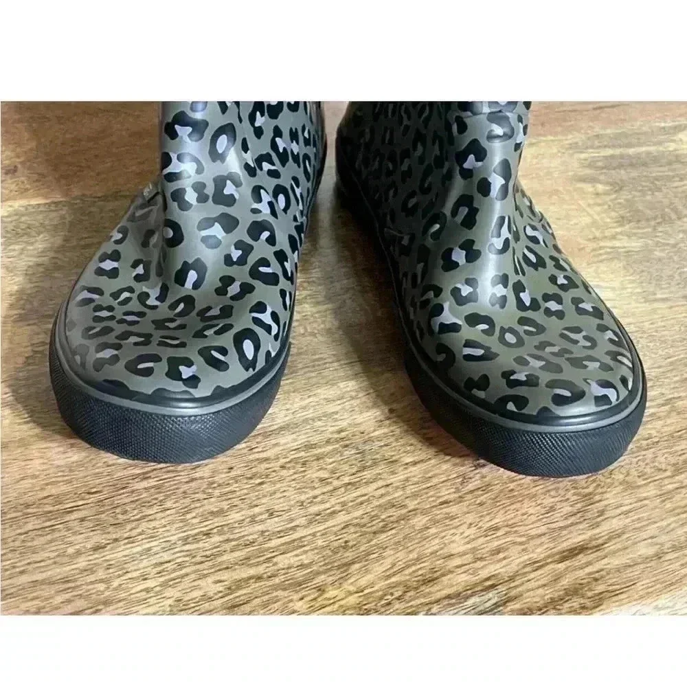 Vans Wellington Rubber Rain Boots Leopard Print Size 5.5